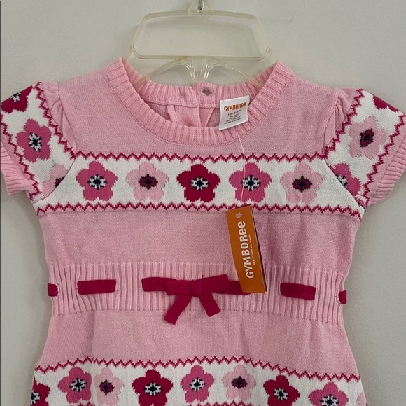 Gymboree Pink Knit Dress with Floral Design - Picture 2 of 6